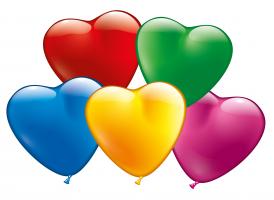 100 Herzballons sortiert 
