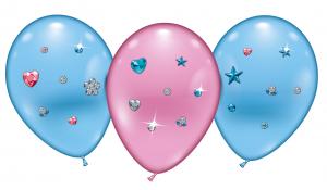 4 Ballons/ Balloons "Hearts & Stars Jewels" 
