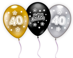 6 Ballons/Balloons Birthday "40" 