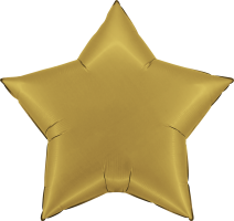 5 Foil balloons star satin gold verp. 46 cm / 18" 