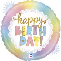 5 Folienballon Happy Birthday  Opal 46 cm /18" 