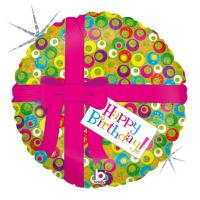 1 Foil Balloon Happy Birthday pink bow 