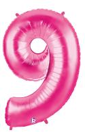 1 Folienballon Zahl 9  pink 