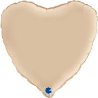 5 Foil balloons heart Satin Cream 18"/46 cm 