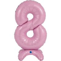 1 Air-Ballon Zahl/Number 8  pink 63 cm/ 25" 