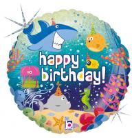 1 Foil Balloon Happy Birthday Ocean 