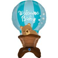 5 Air-Ballon Welcome Baby Boy 38"/ 97 cm 