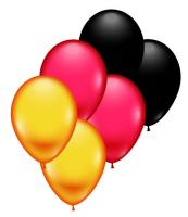 99 Balloons black red yellow 