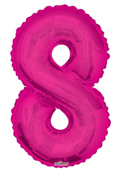1 Foil Balloon Number 8  pink - special price 