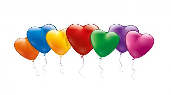 20 bunte Herzballons 