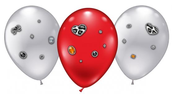 4 Ballons/ Balloons "Leopard Heart Jewels"- Sonderpreis 