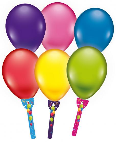 6 Ballons mit Halter/ Balloons with holder 