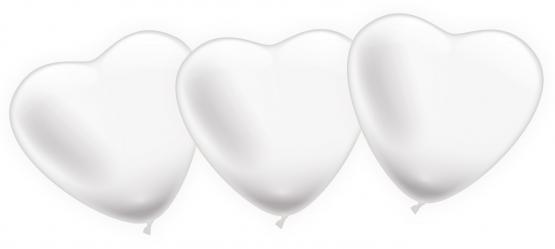 5 Herzballons weiß/Heart Balloons white 