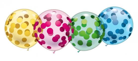 4 Riesen-Kristallballons Konfetti/ 4 Giant Crystal-Balloons Confetti 
