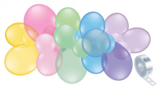 Ballongirlande Pastell/balloon garland pastel 61tlg./61 parts 