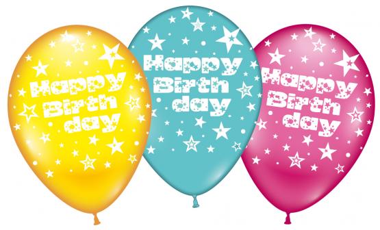 6 Ballons Happy Birthday 