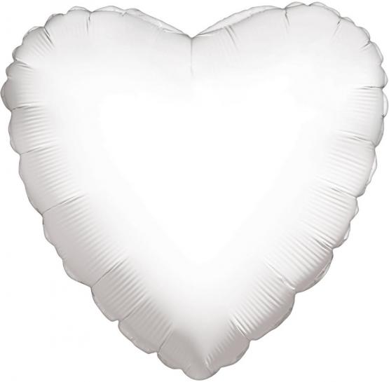 1 Foil Balloon heart white  (packed) 